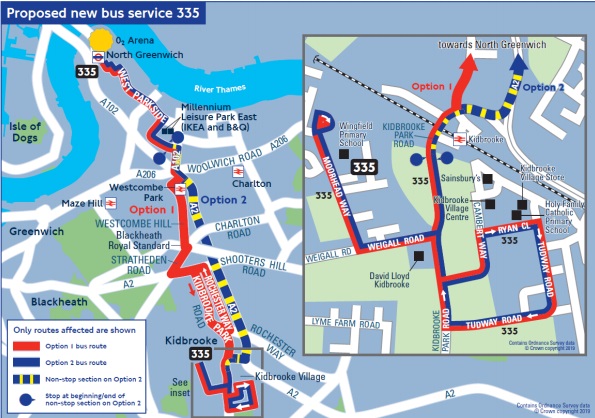 New bus route 335 between Kidbrooke and North Greenwich begins in ...