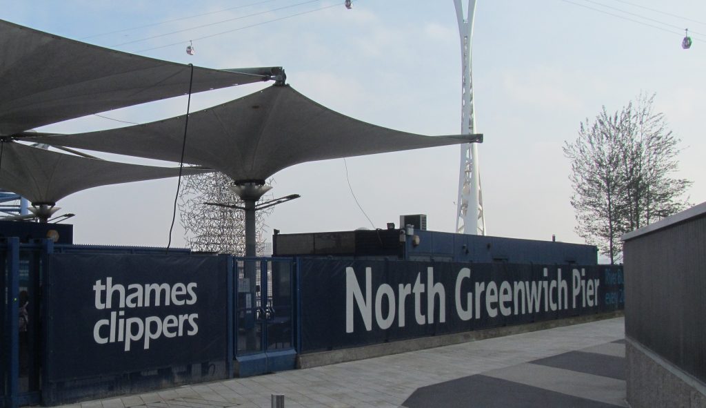 Thames Clippers or Uber Boat pier in North Greenwich